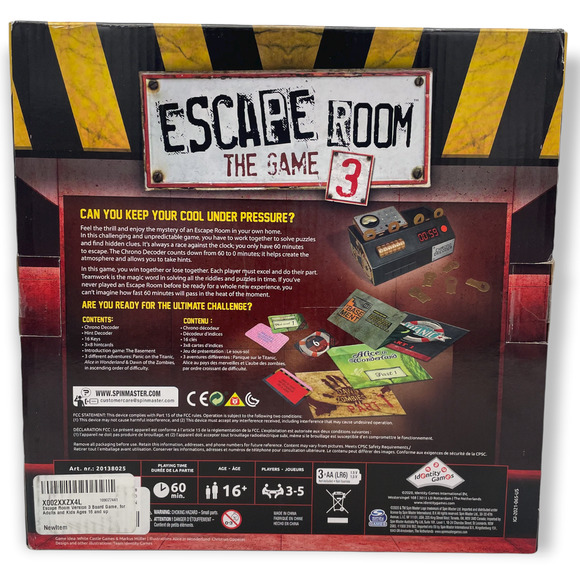 Escape Room Version 3 Board Game, for Adults and Kids, decoder challenge - Picture 3 of 6